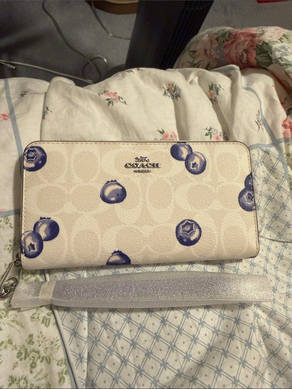 Coach  Zip Wallet with Blue Berry Motif